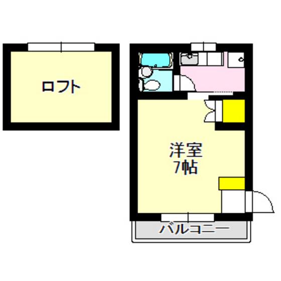 ひいらぎハイツ(1K/2階)の間取り写真