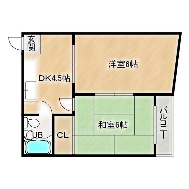 RIZEONE関目I(2DK/4階)の間取り写真