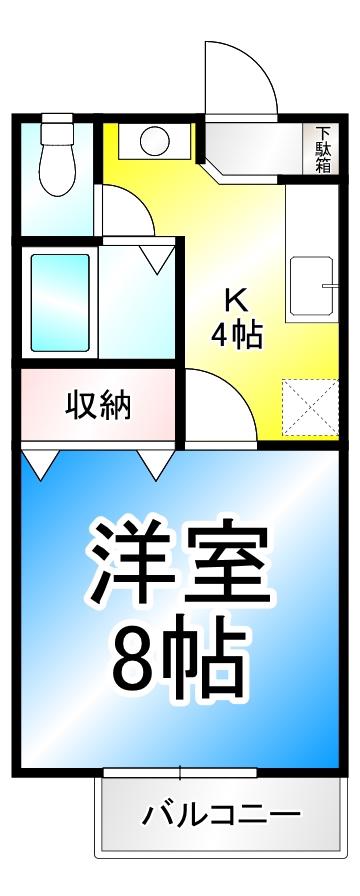 ラ・ステレーヌ(1K/1階)の間取り写真