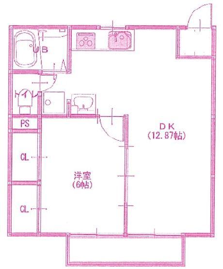 アクティブシティ(1DK/2階)の間取り写真