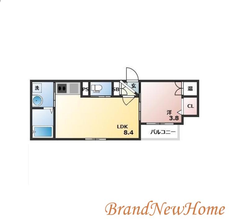 GRANDIR七道BLISS COURT(1LDK/3階)の間取り写真