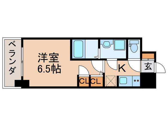 ES-GRANDE長居パークフロント(1K/12階)の間取り写真