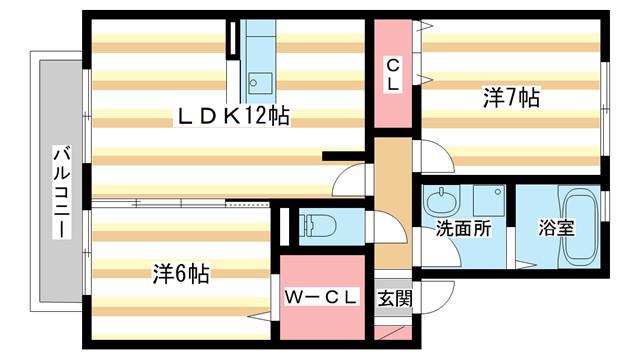 リバーラック ディライト(2LDK/2階)の間取り写真