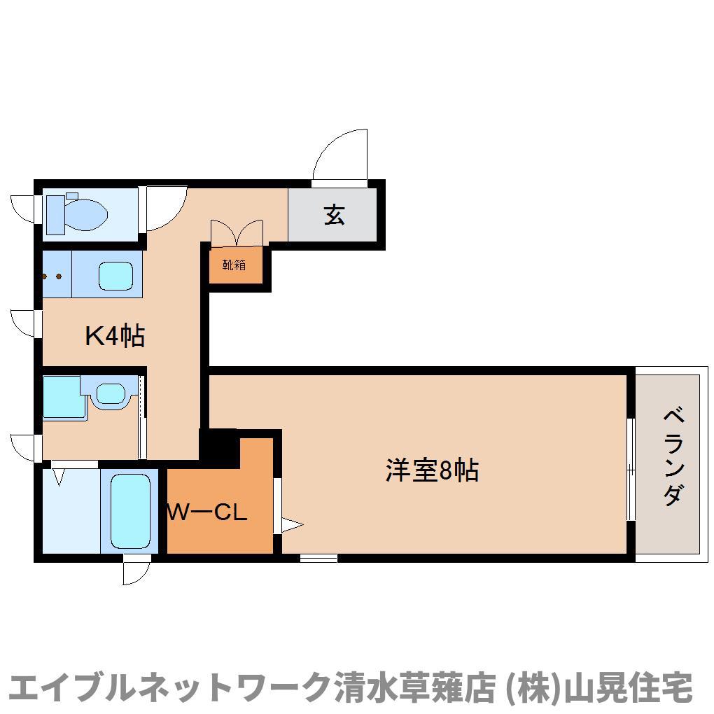 ヴィレッタ(1K/2階)の間取り写真
