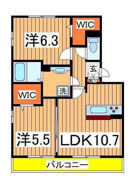 シャルムHAⅡ(2LDK/3階)の間取り写真