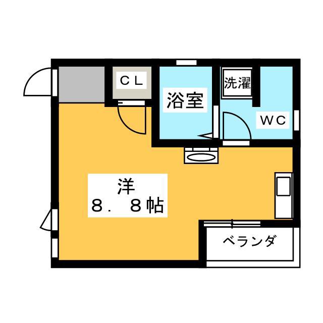FINO 1ST(ワンルーム/3階)の間取り写真