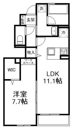 MALIEI(1LDK/1階)の間取り写真