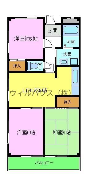 テイズメゾン(3LDK/2階)の間取り写真