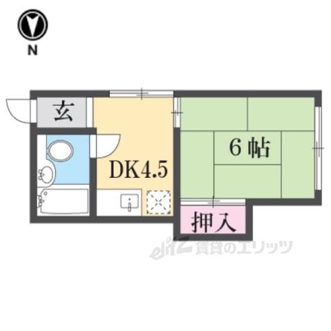 セゾン若葉(1DK/2階)の間取り写真