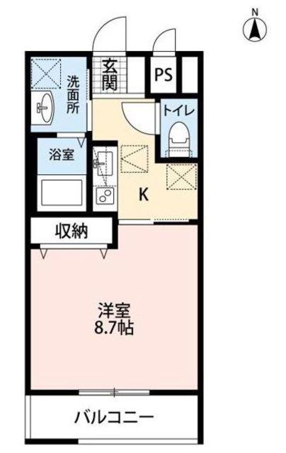 カステリーノ(1K/2階)の間取り写真