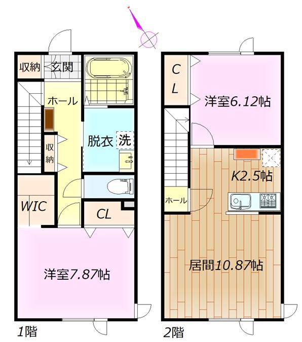 LUX FORT(2LDK/1階)の間取り写真
