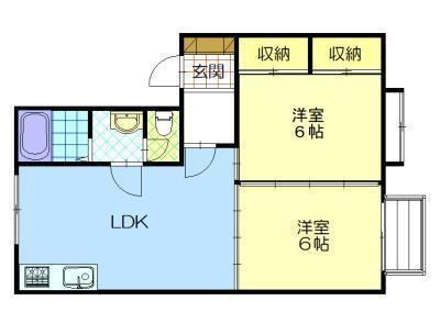 ポートヴィレッジ日吉A棟(2LDK/1階)の間取り写真