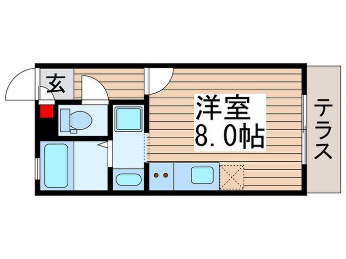 エコーハイツ(ワンルーム/1階)の間取り写真