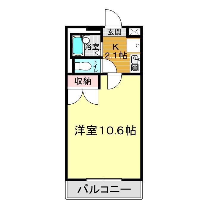 パレス梶栗(1K/1階)の間取り写真