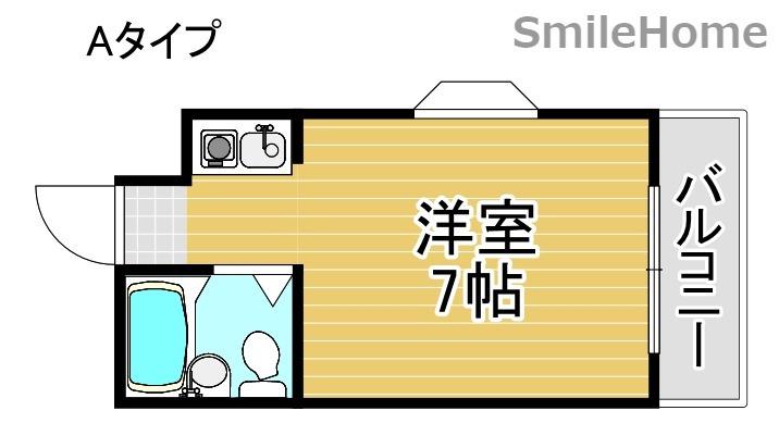 プリエール住之江御崎(1K/8階)の間取り写真