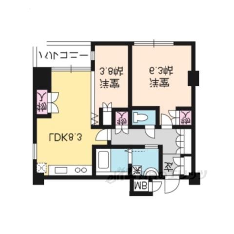 フォルム京都姉小路(2LDK/4階)の間取り写真