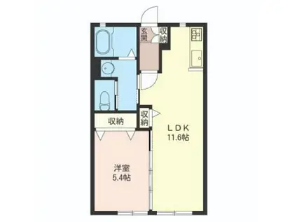 積水ハウスシャーメゾン サニーハイツA(1LDK/1階)の間取り写真