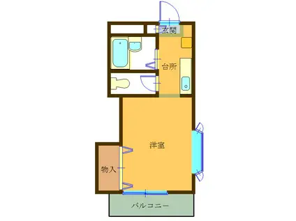 石坂ゼフィール(1K/3階)の間取り写真