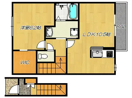 デュラ・カーサコンフォルターブル2(1LDK/2階)の間取り写真