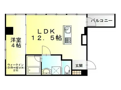 LYCKA MINAMISASSAGUCHI 3A ネットフリー(1LDK/3階)の間取り写真