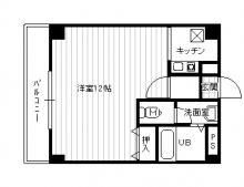 西本番町マンション(1K/3階)の間取り写真
