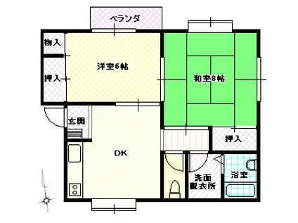 オレンジクラブ(2DK/1階)の間取り写真