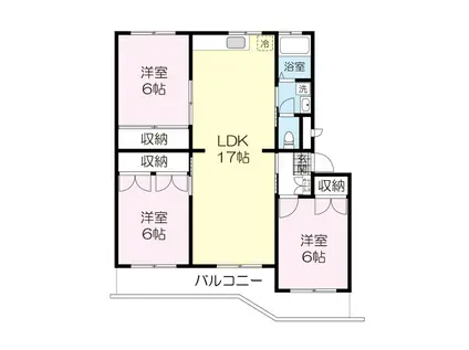 フラワーハイツ小松島(3LDK/3階)の間取り写真