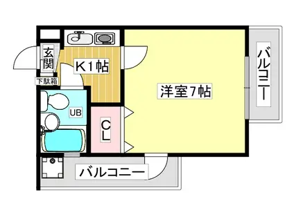 ステラハウスVI(1K/2階)の間取り写真
