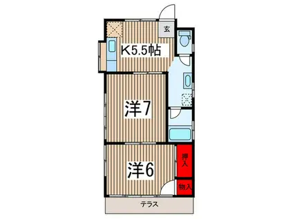 武久コーポ(2K/1階)の間取り写真