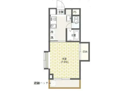 コーポ梓(ワンルーム/3階)の間取り写真