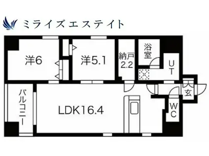 ポルタニグラ千代田(2SLDK/4階)の間取り写真