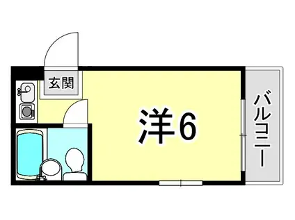サンコーポユウIII(ワンルーム/4階)の間取り写真