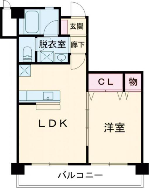 岡部ビル(1LDK/3階)の間取り写真