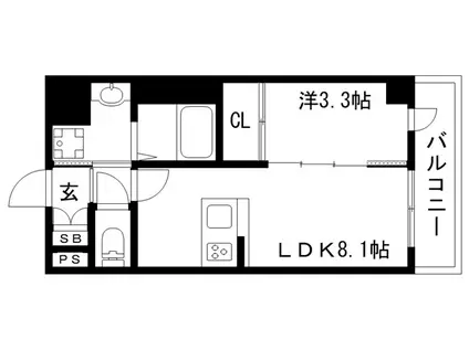 プレサンスブルーム新神戸(1LDK/6階)の間取り写真
