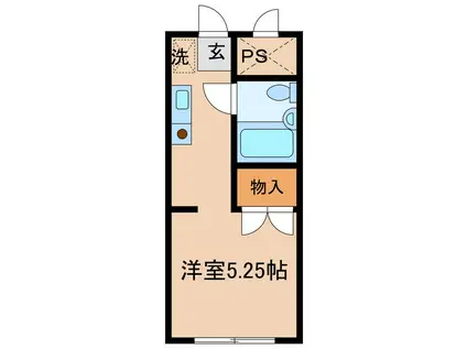 山崎マンション(ワンルーム/2階)の間取り写真