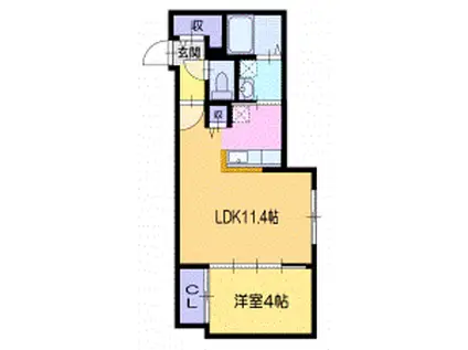 LIISA OTARU(1LDK/3階)の間取り写真