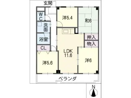 マウンティンつかさ(4LDK/2階)の間取り写真
