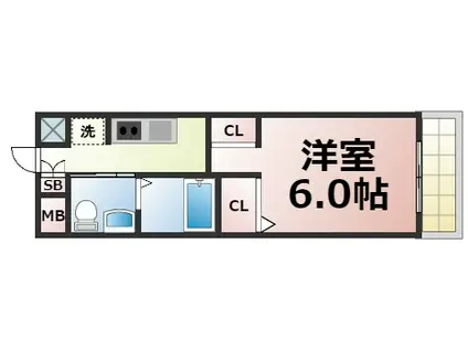エステムプラザ大阪城パークフロント(1K/9階)の間取り写真