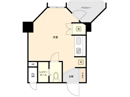 武蔵関ハイツA(ワンルーム/5階)の間取り写真