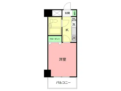 クリオ愛甲石田壱番館(1K/5階)の間取り写真