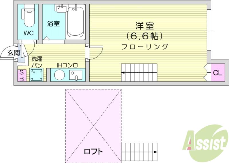 エスペランサ東照宮(1K/1階)の間取り写真