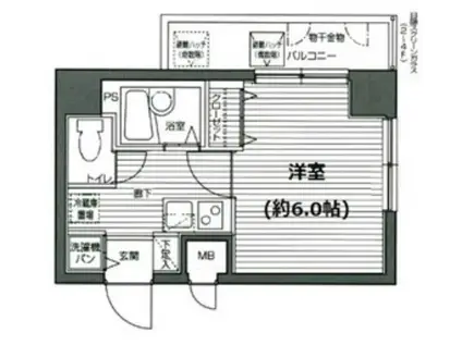 グランドガーラ渋谷(1K/7階)の間取り写真