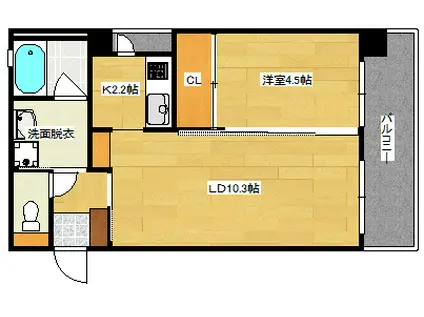 第5イワヒロビル大手町(1LDK/6階)の間取り写真