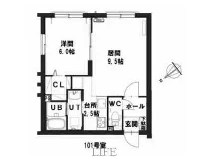 グランメール 東札幌4ー2(1LDK/1階)の間取り写真