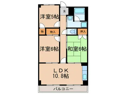 マンション桂(3LDK/3階)の間取り写真