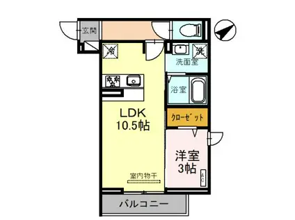 朝霞市東弁財PJ(1LDK/2階)の間取り写真
