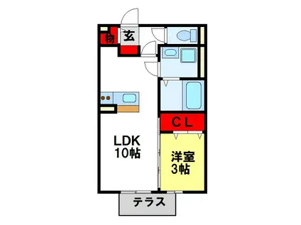 フロレスタ(1LDK/2階)の間取り写真