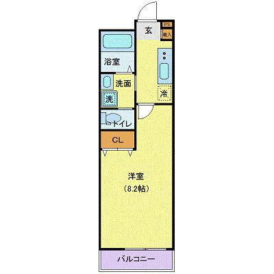 アリュール愛宕橋(1K/3階)の間取り写真