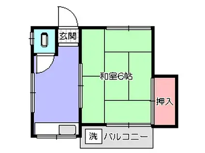 第二高橋荘(1K/2階)の間取り写真