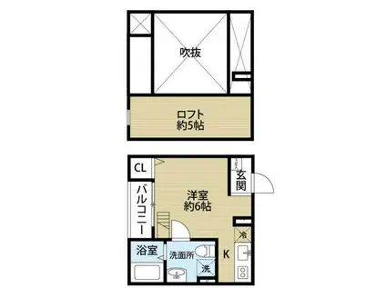 さくらハウス(ワンルーム/2階)の間取り写真